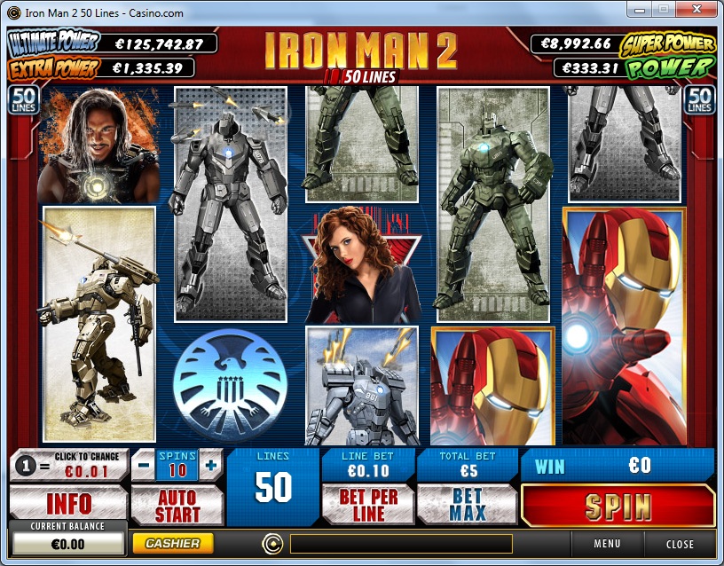 Видео-слоты «Iron Man 2» на зеркале казино Superslots